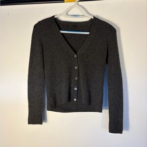 Prada Charcoal Button-Up Cardigan